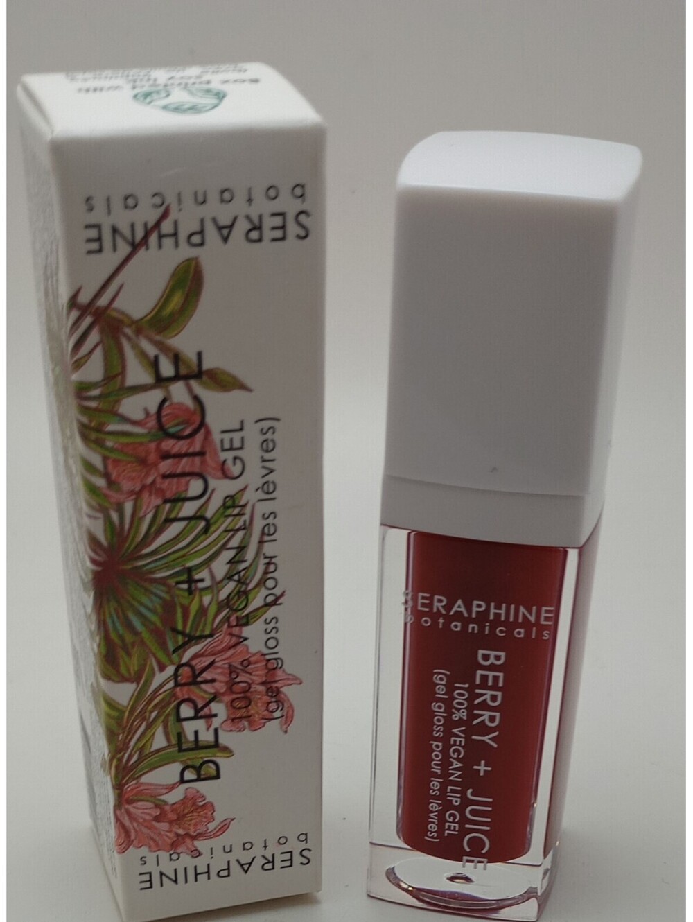 Seraphine Botanicals Berry +Juice Vegan Lip Gel Gloss Stain Red CHERRY COMPOTE
